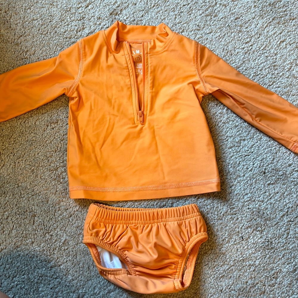 Baby swim rash guard and swim diaper